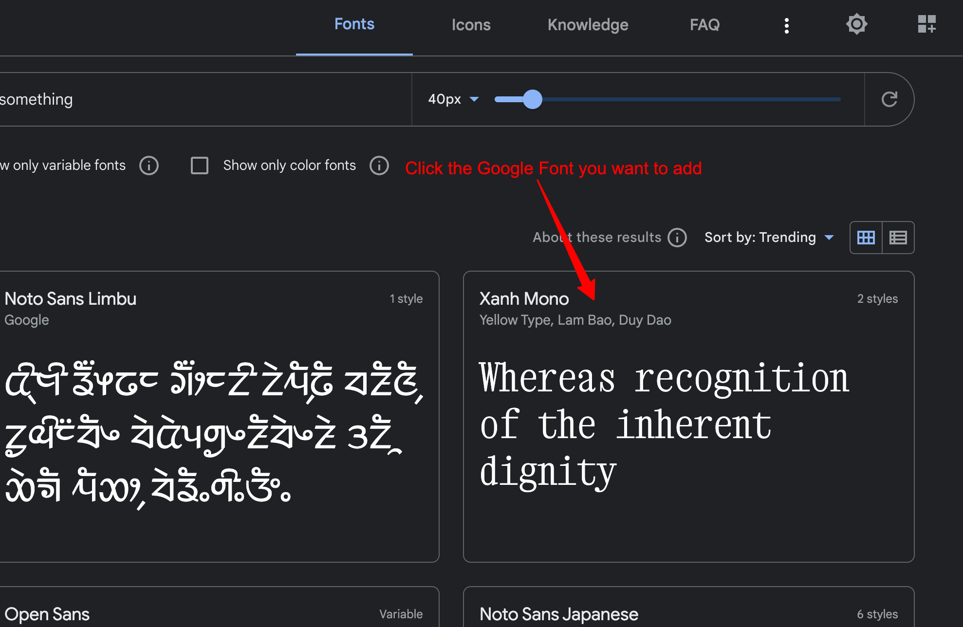 How To Add New Google Fonts To Dynamik - Cobalt Apps Docs