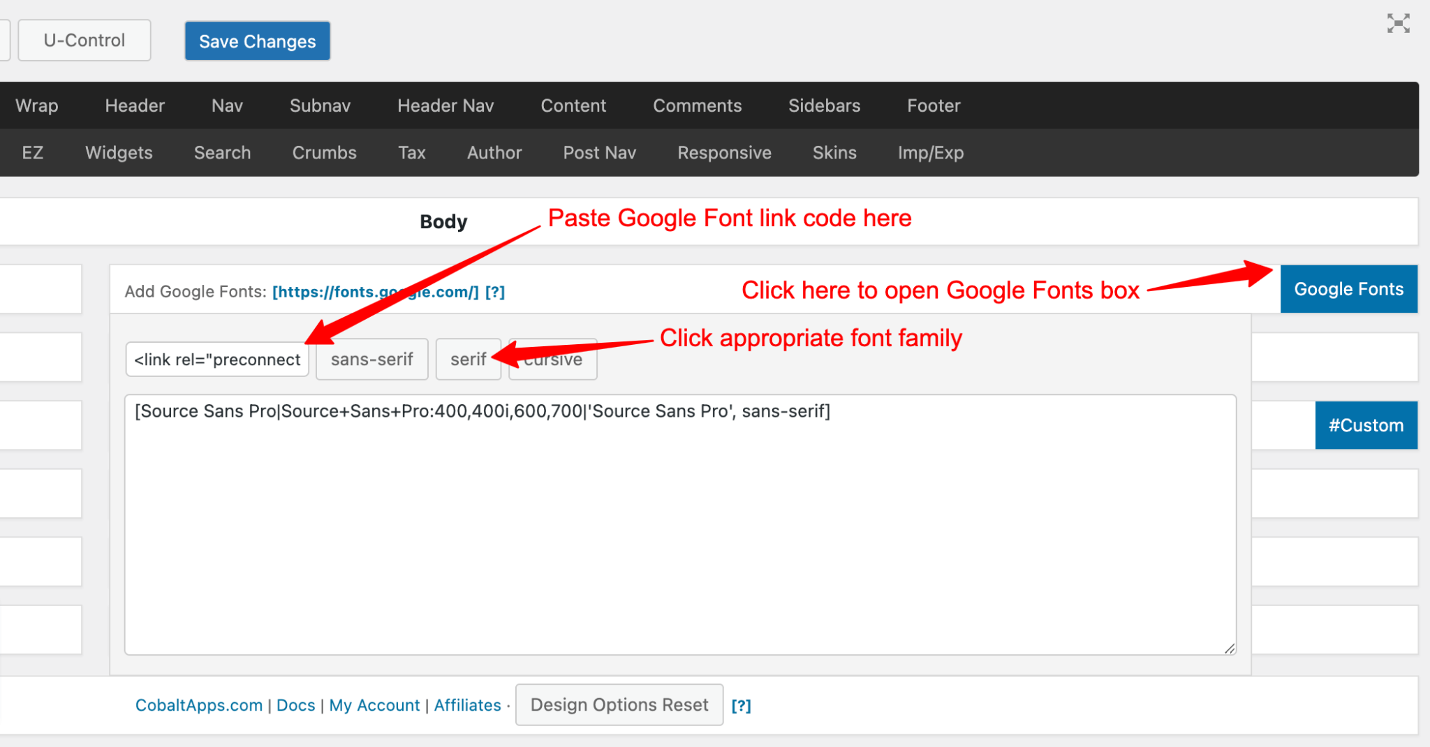 How To Add New Google Fonts To Dynamik Cobalt Apps Docs